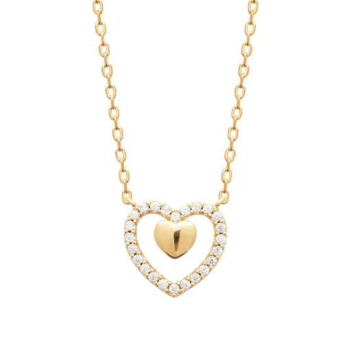 Collier femme cœur oxyde plaqué or Maison de la Bijouterie UW3U6045