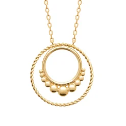 Collier femme double anneau plaqué or Maison de la Bijouterie UYZUUV45