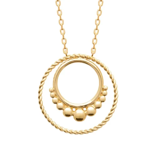 Collier femme double anneau plaqué or Maison de la Bijouterie UYZUUV45