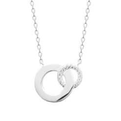 Collier femme double anneau oxyde de zirconium Maison de la Bijouterie VW3U3Y45