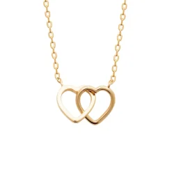 Collier femme double cœur plaqué or Maison de la Bijouterie UYY05Z45