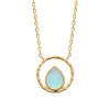 Collier femme fantaisie agate bleue plaqué or Maison de la Bijouterie UW3YU345