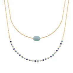 Collier femme fantaisie amazonite plaqué or Maison de la Bijouterie UW3Y4Z45