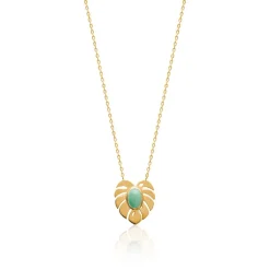 Collier femme fantaisie aventurine plaqué or Maison de la Bijouterie UW30Y545