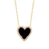 Collier femme fantaisie cœur noir plaqué or Maison de la Bijouterie UW35UY45