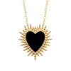 Collier femme fantaisie cœur noir plaqué or Maison de la Bijouterie UW340545