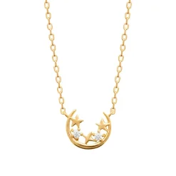 Collier femme fantaisie croissant de lune plaqué or Maison de la Bijouterie UW36W645