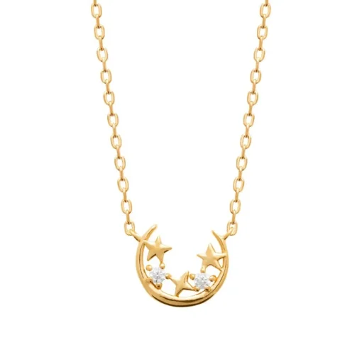 Collier femme fantaisie croissant de lune plaqué or Maison de la Bijouterie UW36W645