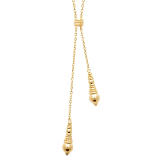 Collier femme fantaisie double pendant plaqué or Maison de la Bijouterie UYY04Z45