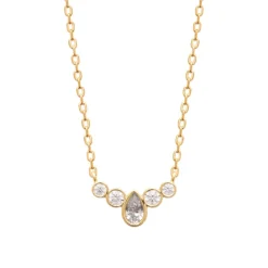 Collier femme fantaisie oxyde de zirconium plaqué or Maison de la Bijouterie UW3VVV45
