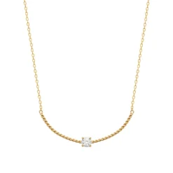Collier femme fantaisie oxyde de zirconium plaqué or Maison de la Bijouterie UW345Y45
