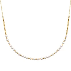 Collier femme fantaisie perles blanches plaqué or Maison de la Bijouterie UW343045