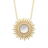 Collier femme fantaisie pendentif nacre plaqué or Maison de la Bijouterie UW333045