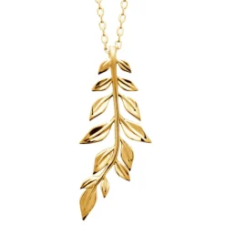 Collier femme fantaisie pendentif feuille plaqué or Maison de la Bijouterie UYY03Y45