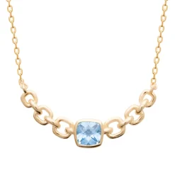 Collier femme fantaisie pierre bleue plaqué or Maison de la Bijouterie UW3WUY45