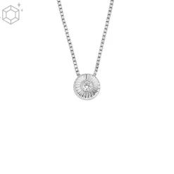 Collier Femme Fossil Bijoux Texture Circle - JFS00618040 Acier Argent