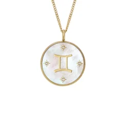 Collier Femme Fossil Bijoux Signes du Zodiaque Gémeaux - JF04840710 Acier inoxydable