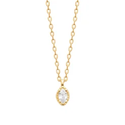 Collier femme oxyde de zirconium plaqué or Maison de la Bijouterie UW3UZ345