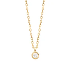 Collier femme oxyde de zirconium plaqué or Maison de la Bijouterie UW3UZ445