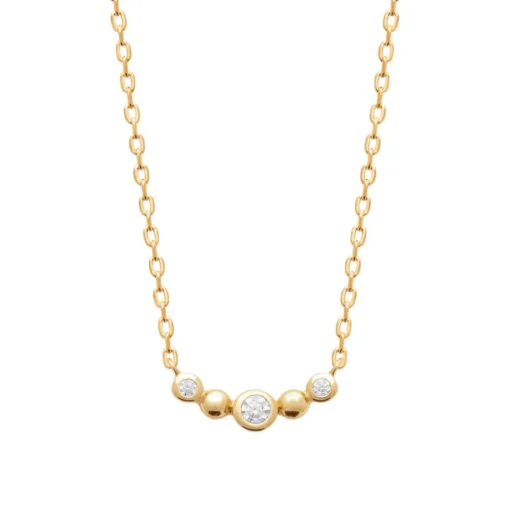 Collier femme oxyde de zirconium plaqué or Maison de la Bijouterie UW3W4045