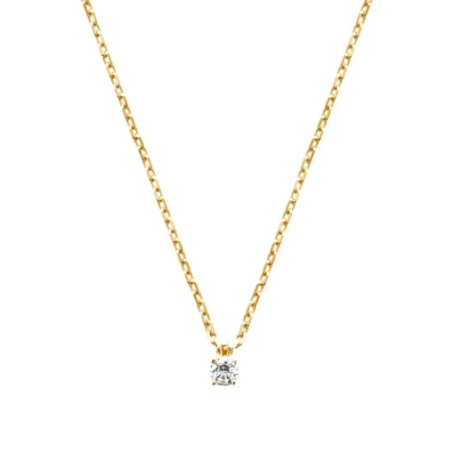 Collier femme oxyde de zirconium plaqué or Maison de la Bijouterie UW30W345