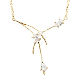 Collier femme oxyde de zirconium plaqué or Maison de la Bijouterie UW06W04Y
