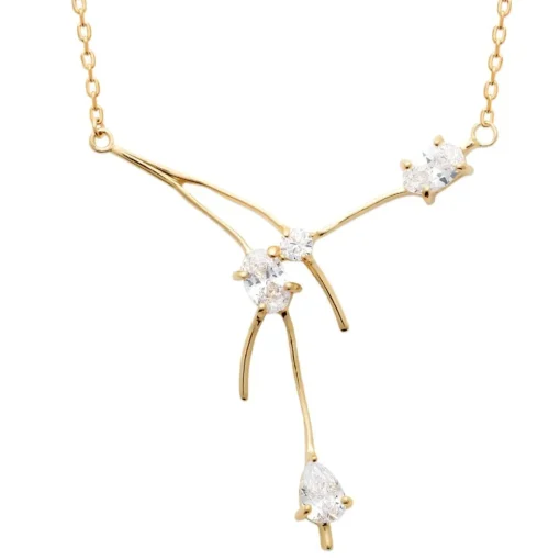 Collier femme oxyde de zirconium plaqué or Maison de la Bijouterie UW06W04Y