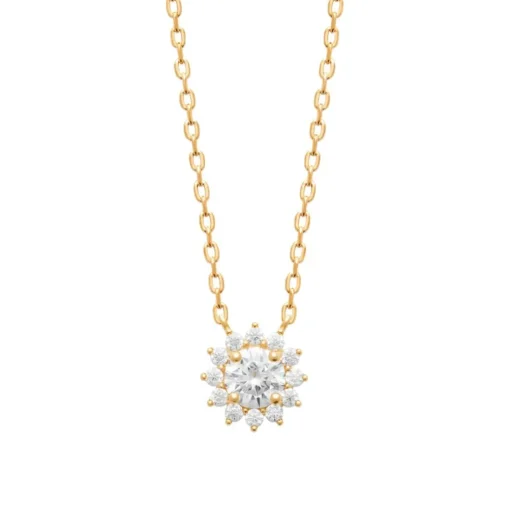 Collier femme oxydes de zirconium plaqué or Maison de la Bijouterie UW3U6U45