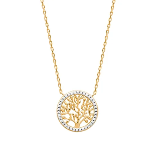 Collier femme pendentif arbre de vie plaqué or Maison de la Bijouterie UWZWY645