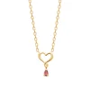 Collier femme pendentif cœur pierre rouge plaqué or Maison de la Bijouterie UW3U5645