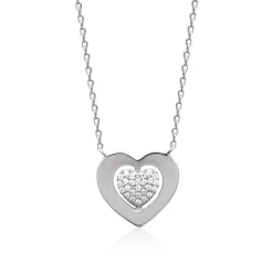 Collier femme pendentif cœur argent Maison de la Bijouterie VW30YU45