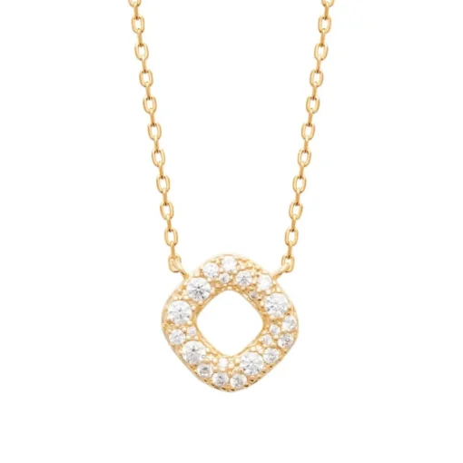 Collier femme pendentif carré plaqué or Maison de la Bijouterie UW3WVU45