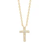 Collier femme pendentif croix oxyde plaqué or Maison de la Bijouterie UW3W5545