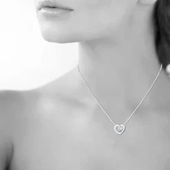 Collier femme pendentif cœur argent Maison de la Bijouterie VW30YU45