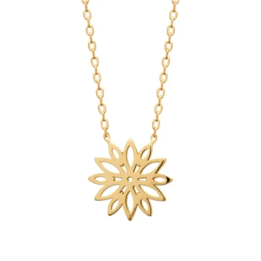 Collier femme pendentif feuille plaqué or Maison de la Bijouterie UYY03445