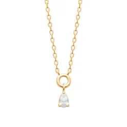 Collier femme pendentif oxyde de zirconium plaqué or Maison de la Bijouterie UW3VU445