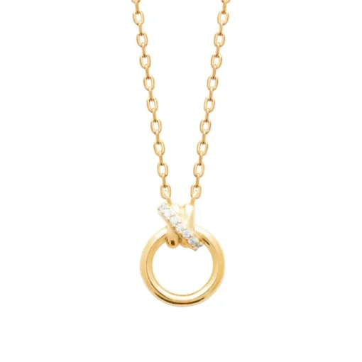 Collier femme pendentif rond oxydes plaqué or Maison de la Bijouterie UW3UZV45