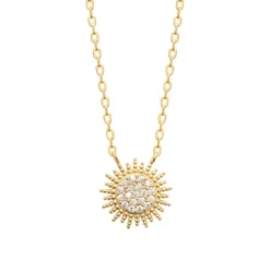 Collier femme plaqué or blanc serti griffe - UW3Y5W45