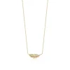 Collier femme plaqué or blanc serti griffe - UWZW3445