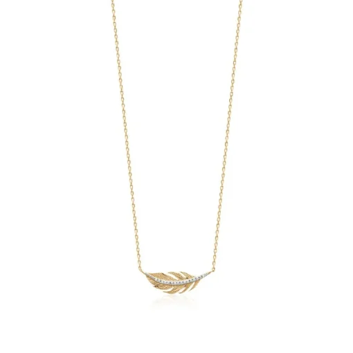 Collier femme plaqué or blanc serti griffe - UWZW3445