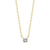 Collier femme plaqué or blanc serti griffe classique - UW300445