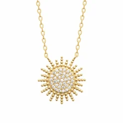 Collier femme plaqué or blanc serti griffe - UW3Y5W45