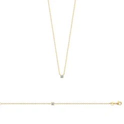 Collier femme plaqué or blanc serti griffe classique - UW300445