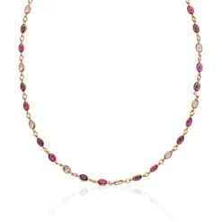 Collier femme plaqué or cristal serti clos - YVV5VZ45