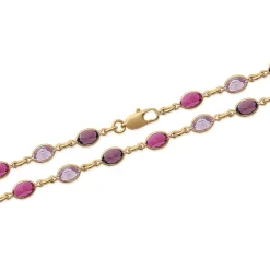Collier femme plaqué or cristal serti clos - YVV5VZ45