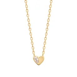 Collier femme plaqué or cœur oxyde Maison de la Bijouterie UW3U5W45