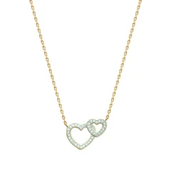 Collier Femme plaqué or double coeurs Maison de la Bijouterie UWZ6V645
