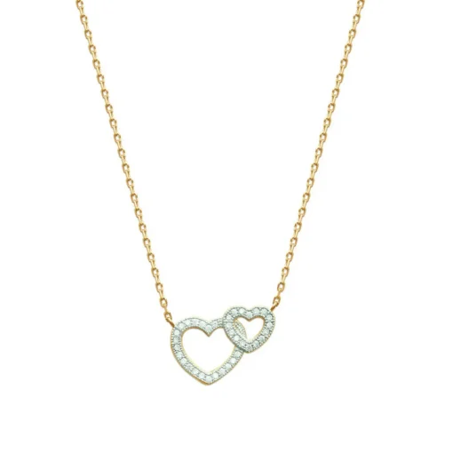 Collier Femme plaqué or double coeurs Maison de la Bijouterie UWZ6V645