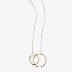 Collier femme plaqué or double cercle - UYZZ5U45