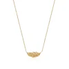 Collier femme plaqué or feuillage - UYZ35345